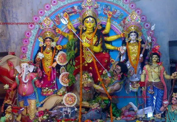DURGA PUJA of Dr Gunamoy Mukhopadhyay's family at SRI YOGA CENTER -KUNARPUR-SIHAR.