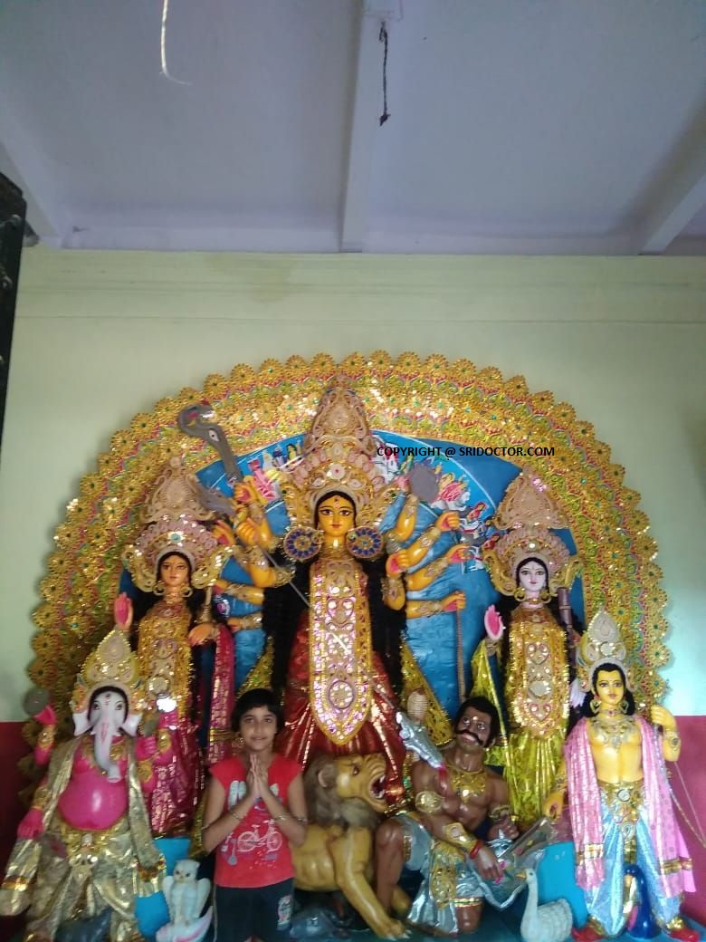 SRI DURGA PUJA OF SRI YOGA CENTER ASHRAM and in Dr 
							Gunamoy Muphopadhyay's family at KUNARPUR-SIHAR.